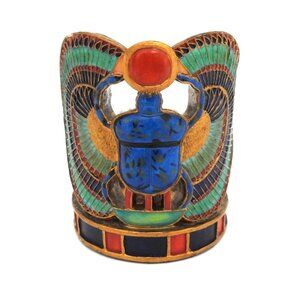 Votive Candle Holder Egyptian Scarab Beetle Summit Collection 2000 Resin